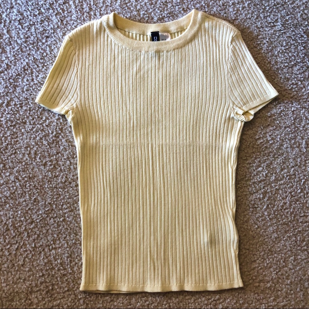 Light Yellow Ribbed Tee